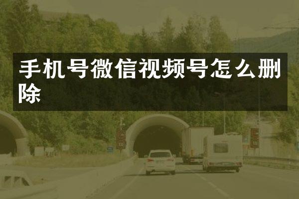手机号微信视频号怎么删除