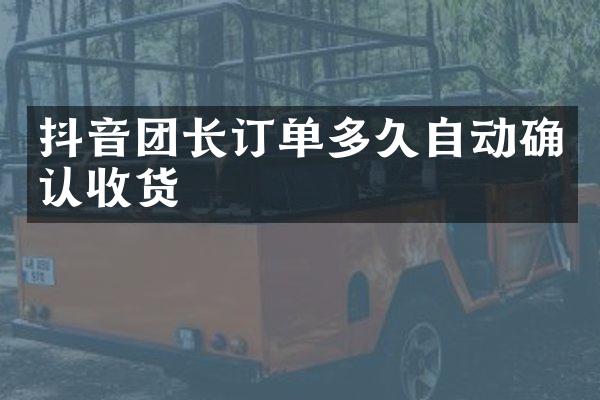 抖音团长订单多久自动确认收货