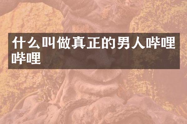 什么叫做真正的男人哔哩哔哩
