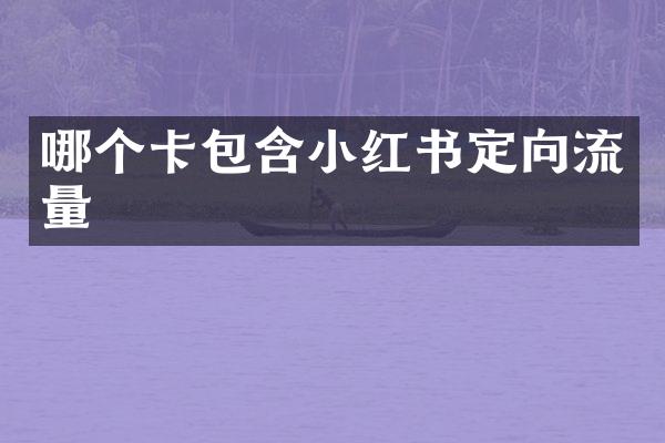 哪个卡包含小红书定向流量