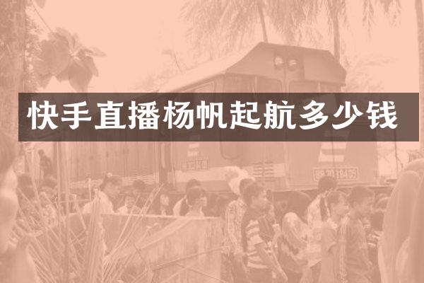 快手直播杨帆起航多少钱