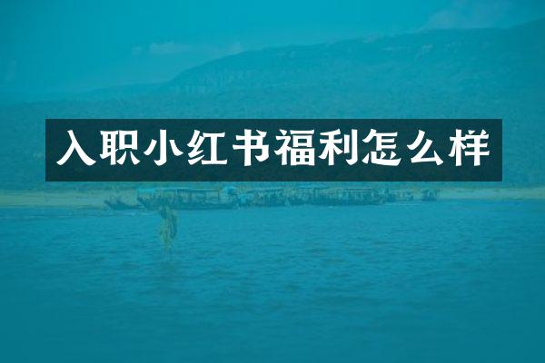 入职小红书福利怎么样