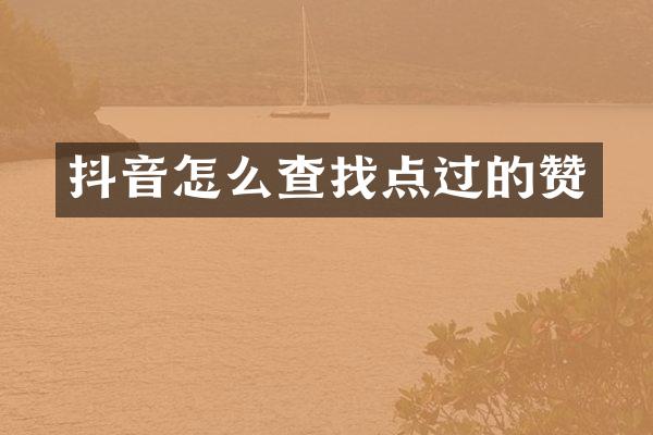 抖音怎么查找点过的赞