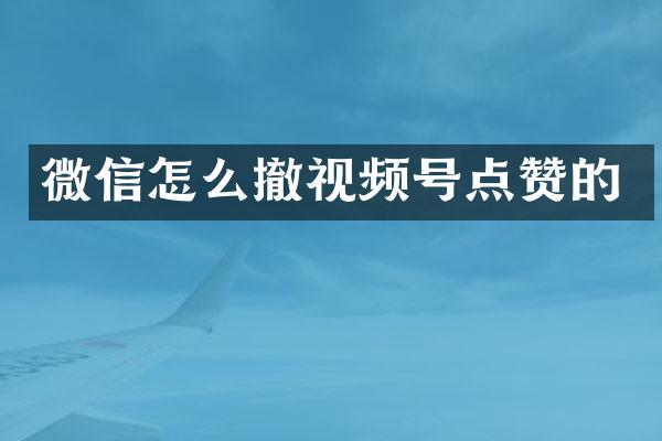 微信怎么撤视频号点赞的