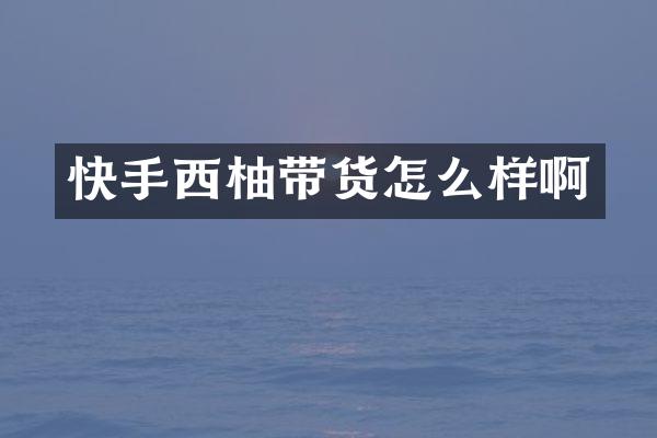 快手西柚带货怎么样啊