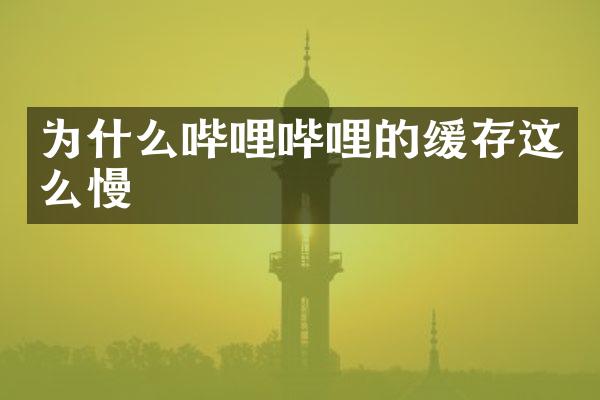 为什么哔哩哔哩的缓存这么慢