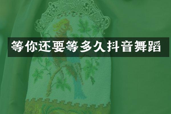 等你还要等多久抖音舞蹈
