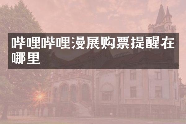 哔哩哔哩漫展购票提醒在哪里