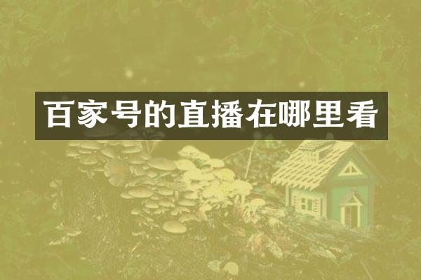 百家号的直播在哪里看