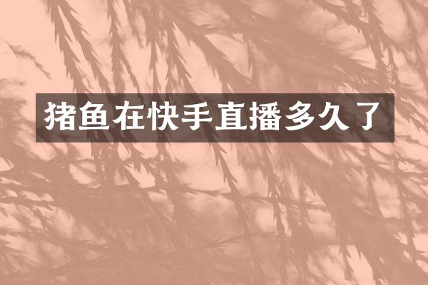 猪鱼在快手直播多久了