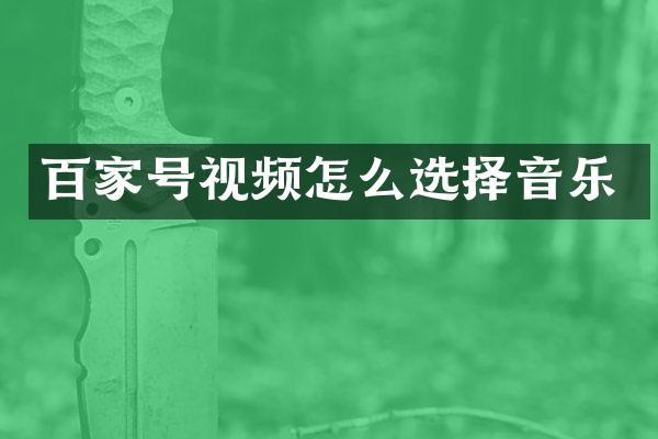百家号视频怎么选择音乐