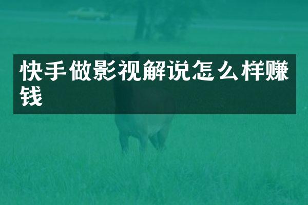 快手做影视解说怎么样赚钱
