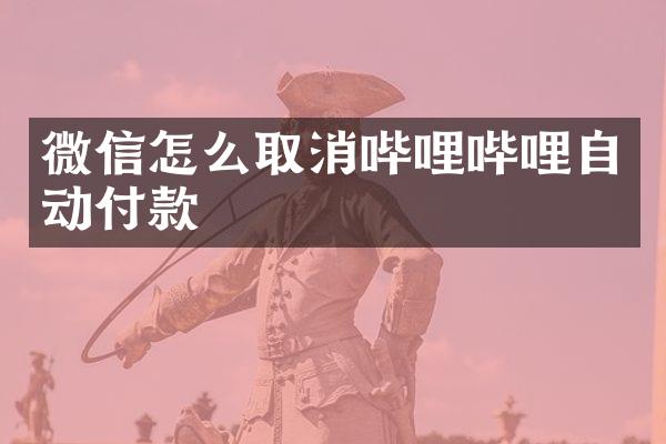 微信怎么取消哔哩哔哩自动付款