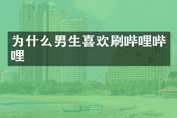 为什么男生喜欢刷哔哩哔哩