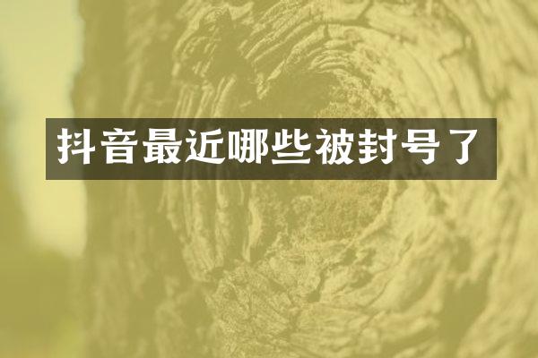 抖音最近哪些被封号了
