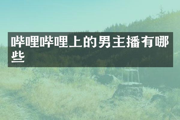 哔哩哔哩上的男主播有哪些