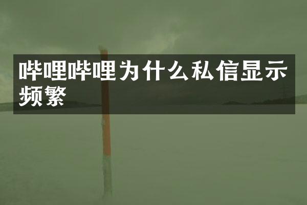 哔哩哔哩为什么私信显示频繁