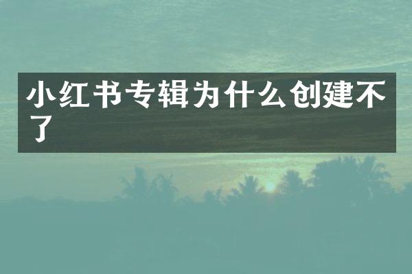 小红书专辑为什么创建不了
