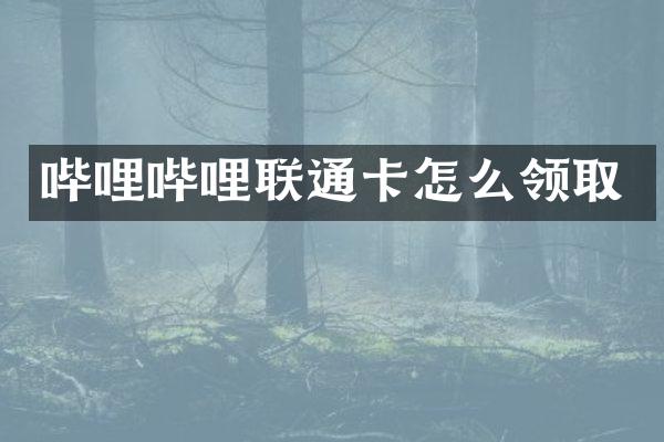 哔哩哔哩联通卡怎么领取