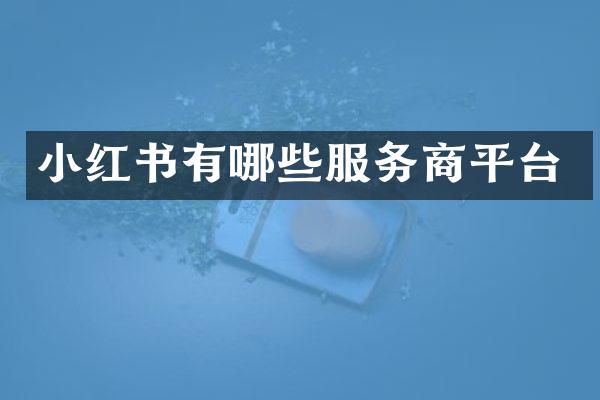 小红书有哪些服务商平台