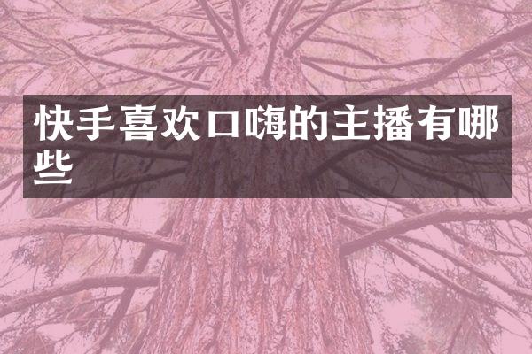 快手喜欢口嗨的主播有哪些