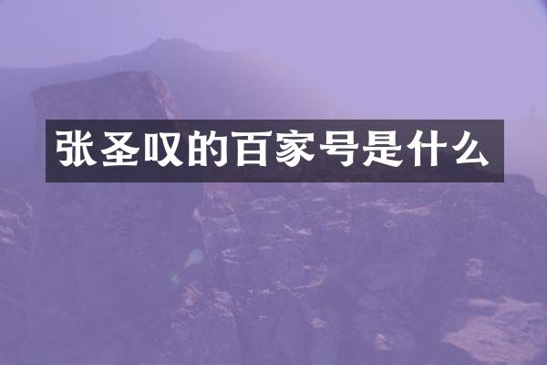 张圣叹的百家号是什么