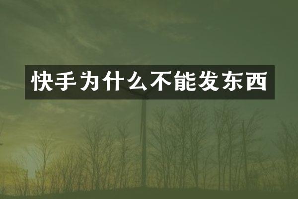 快手为什么不能发东西