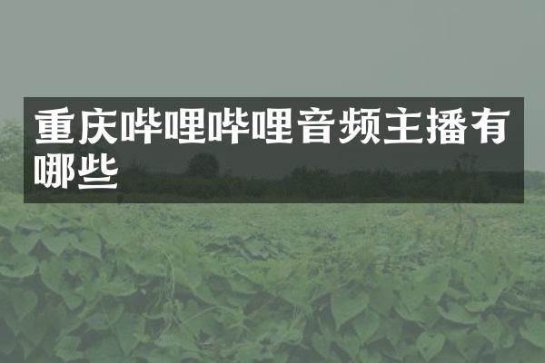 重庆哔哩哔哩音频主播有哪些