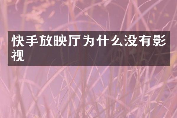 快手放映厅为什么没有影视