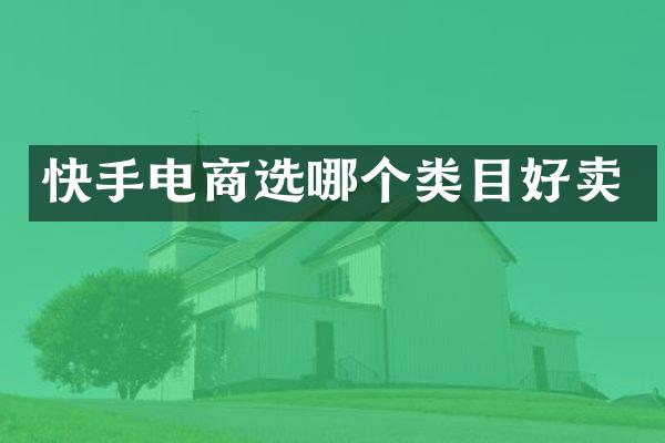 快手电商选哪个类目好卖