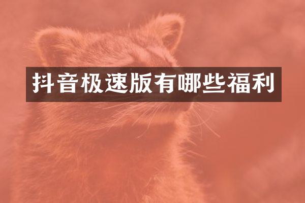 抖音极速版有哪些福利