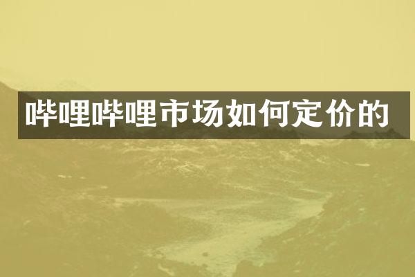 哔哩哔哩市场如何定价的