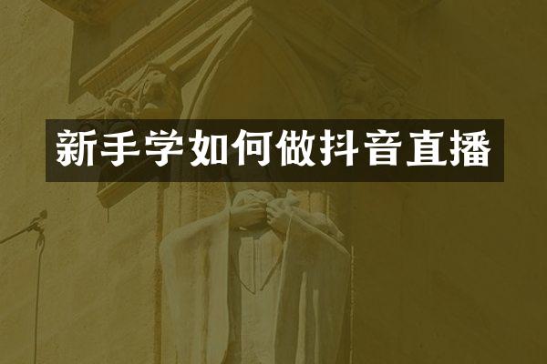 新手学如何做抖音直播