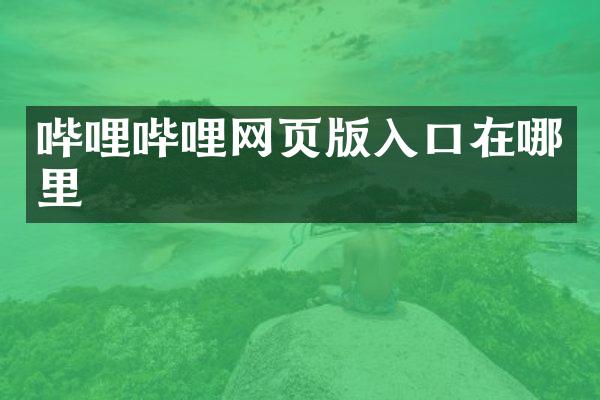 哔哩哔哩网页版入口在哪里