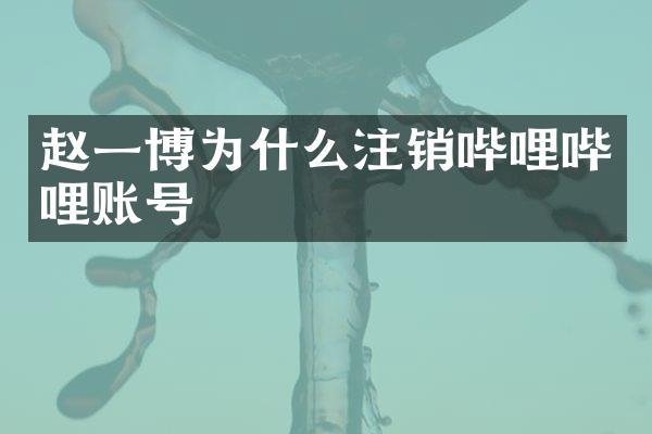 赵一博为什么注销哔哩哔哩账号