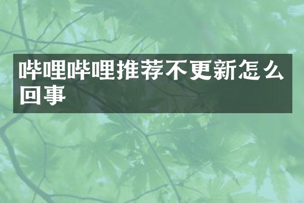 哔哩哔哩推荐不更新怎么回事