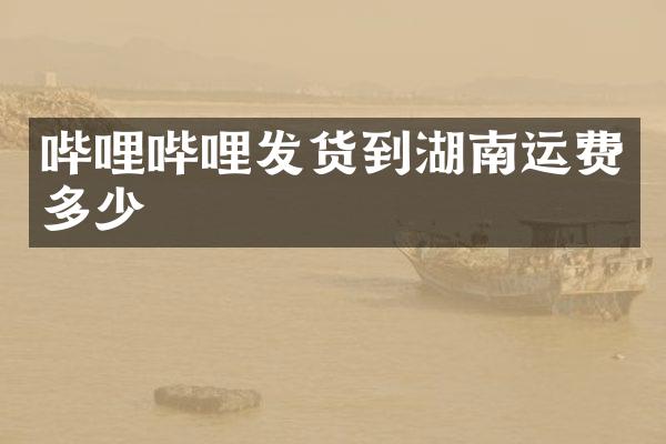 哔哩哔哩发货到湖南运费多少