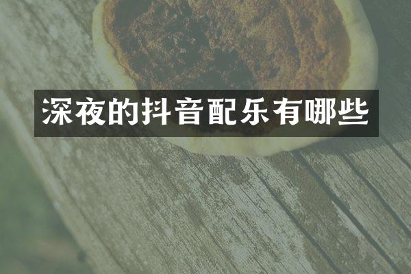 深夜的抖音配乐有哪些