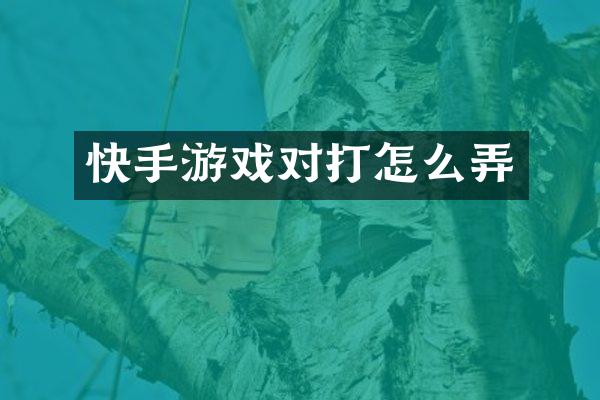 快手游戏对打怎么弄