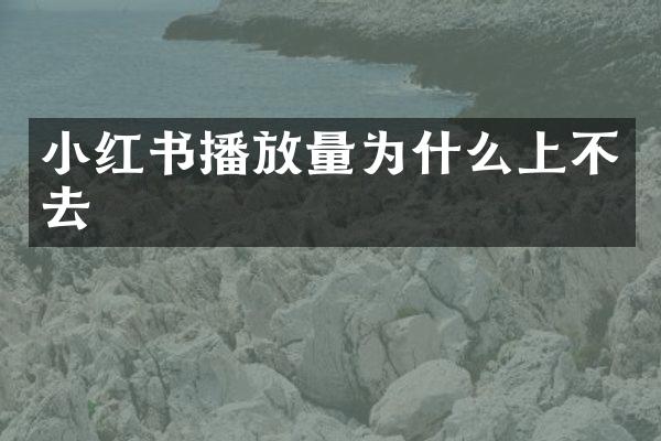 小红书播放量为什么上不去