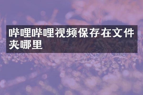 哔哩哔哩视频保存在文件夹哪里