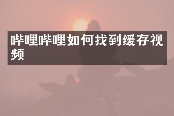 哔哩哔哩如何找到缓存视频