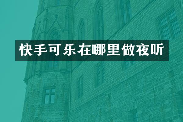 快手可乐在哪里做夜听