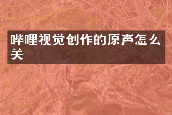 哔哩视觉创作的原声怎么关