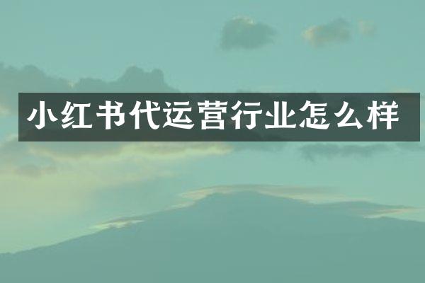 小红书行业怎么样