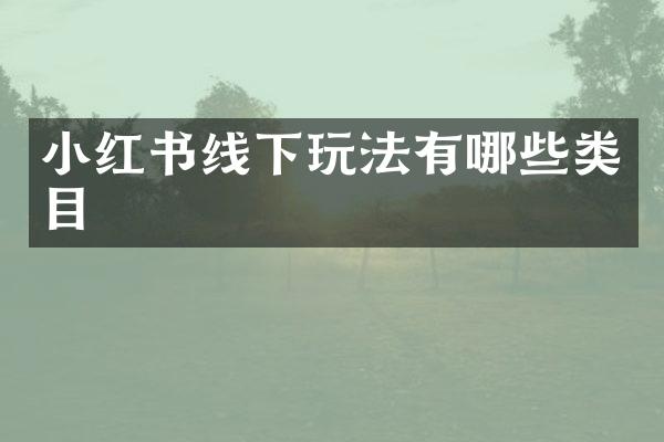 小红书线下玩法有哪些类目
