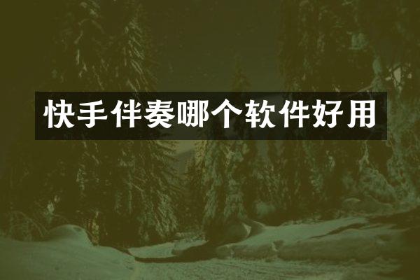 快手伴奏哪个软件好用