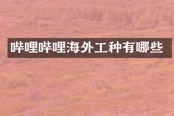 哔哩哔哩海外工种有哪些