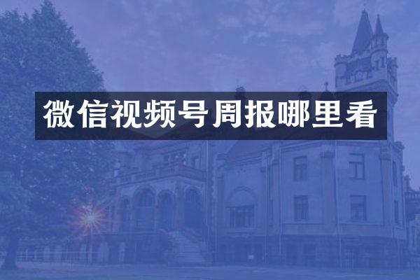 微信视频号周报哪里看