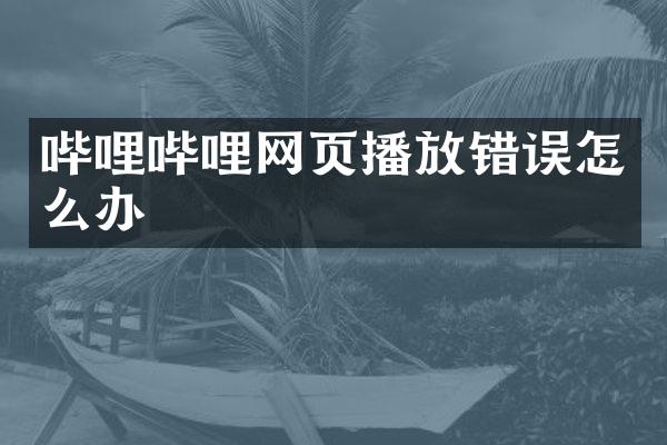 哔哩哔哩网页播放错误怎么办